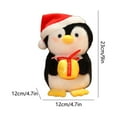 thumbnail image 3 of Christmas Santa Claus and Penguin Plush Doll Set with Holiday Hats Soft Stuffed Animal Toys for Home Decor Gift(Black), 3 of 6