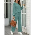 thumbnail image 4 of Weardear Womens Sweatsuits Sets Long Sleeve Crewneck Top & Wide Leg Pants Two Piece Outfits, 4 of 5
