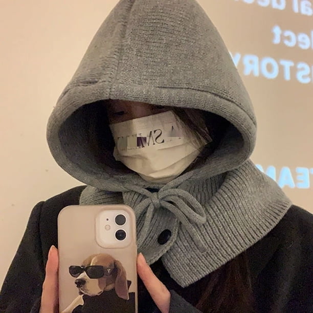 Gorro cálido de otoño e invierno del sur, bufanda de moda para mujer, gorro de lana con protección para las orejas de punto integrado