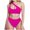 Z-Hot Pink725, variant on JIAYUE Women Swimsuit Sets One-Shoulder Asymmetrical Neck Bikini Two Piece Solid Color Splicing Hollow Out Summer Female Swimwear