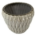thumbnail image 4 of Glazed Pottery Ceramic Diamond Pattern Floral Grey Vase Planter Pot Gardening, 4 of 9