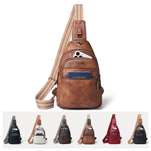 LATMAP Crossbody Sling Bag for Women, Adjustable Straps,  Suitable for travel and as a gift, Brown