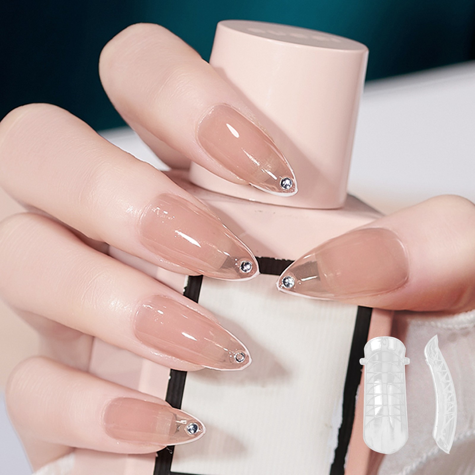 Sunhillsgrace Nail Stickers 120 Pieces Nail Boxed Clear Water Tube