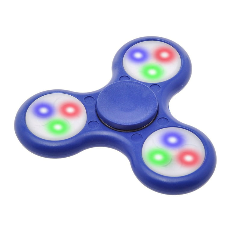 LED Lights Fidget Spinner - Hand Spinner Focus Toy, Stress Reliever, Adhd, EDC, Anxiety Reducer - Blue LED