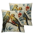 thumbnail image 2 of Jiayy Bird Throw Pillow Cover Parrot Leaf Animal Nature Cute Yellow Decor Square Big Pattern Seasonal Washable Small Couch Outdoor Bed Sofa Oversized Pillow Covers 2 pcs, 2 of 6