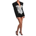 thumbnail image 2 of Womens Notched Lapel Pockets Blazer Jacket Suit T4285 Black S, 2 of 8