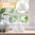 thumbnail image 3 of Masteelf Ceramic Bunny Bookends for Desktop Decoration White Pair Organize Books Prevent Falling, 3 of 8