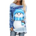 thumbnail image 2 of AOOCHASLIY Women Fall Tops Christmas Women Fashion Casual Long Sleeve Round Neck Tops Loose Printed Blouse, 2 of 5