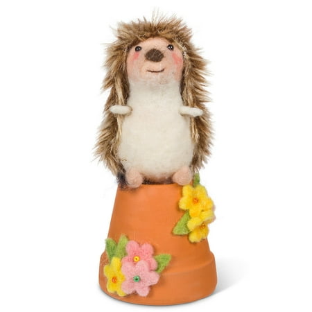 Set of 4 Hedgehog on Garden Pot