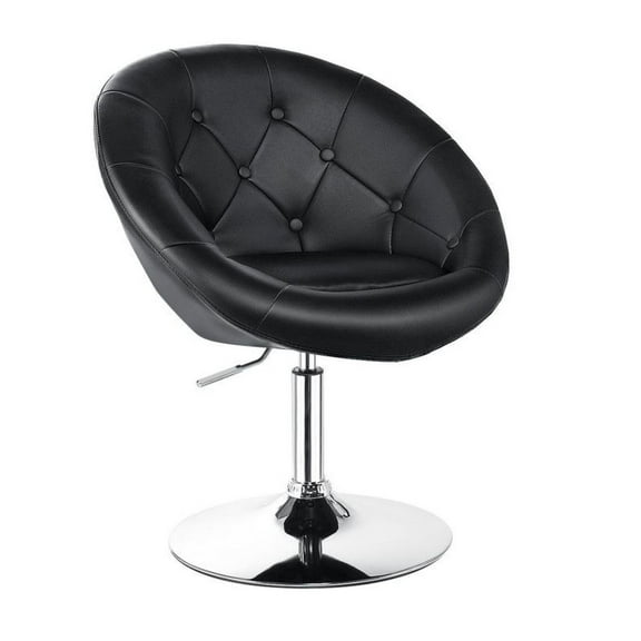1 Piece Adjustable Modern Swivel Round Tufted Chair