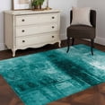 thumbnail image 3 of Teal Area Rug 4x6 FT, Non Slip Kids Room Carpet, Retro Oil Painting Modern Abstract Art Aesthetics Washable Soft Floor Carpet Non-Shedding Throw Rug for Dorm Kitchen Study Room Home Office Bedside, 3 of 9