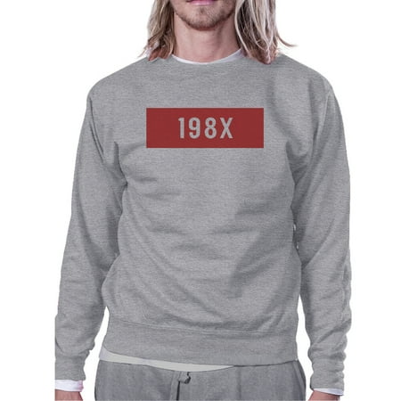 198X Grey Sweatshirt Simple Design Cute Gift Ideas For Born In 80s