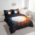 thumbnail image 3 of Castle Fairy Adults Female Men Volleyball Gamer Bedding Comforter Set 7 Pieces,Sport Game Full Bedding Set Lightweight,Abstract Lightning Fitted Sheet Flat Sheet,Luxury Bedroom Decor,Reversible, 3 of 8