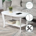 thumbnail image 4 of Convenience Concepts American Heritage Oval MDF Coffee Table with Shelf, White, 4 of 5