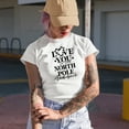 thumbnail image 2 of Love You to the North Pole and Back with Candy Cane Heart Art, Christmas Merch Gift, Tan T-Shirt, Small, 2 of 5