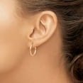 thumbnail image 3 of Primal Gold 14K Rose Gold 2.5mm Lightweight Tube Hoop Earrings, 3 of 4