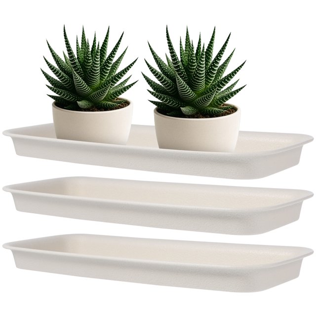AURARMLET 3Ud Bandejas De Plástico Duradero Para Plantas Base Impermeable Y Antienvejecimiento