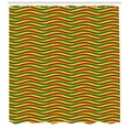 thumbnail image 3 of Ambesonne Rasta Shower Curtain, Ethiopian Wavy Stripes, 69"Wx84"L, Marigold Green and Red, 3 of 3