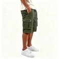 thumbnail image 4 of Homeyce Capri Long Twill Cargo Shorts for Men Below Knee Elastic Waist Shorts Multi-Pocket Big and Tall Cargo Shorts Hiking Work Relaxed Fit Lightweight Long Shorts,Green 3XL, 4 of 4
