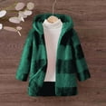 thumbnail image 5 of UQJfacai Girls Fleece Jacket Sherpa Plaid Long Sleeve Winter Coat Kids Fall Casual Open Front Hooded Cardigan Outerwear 2-8 Years, 5 of 6