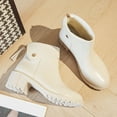 thumbnail image 6 of Bnwani Boots for Women Zipper Flat Wedge High Leather Western Boot White Size 6, 6 of 6