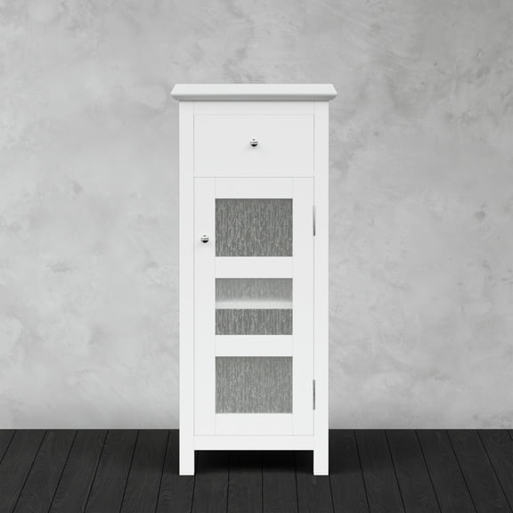 Teamson Home Bathroom Floor Cabinet Door & Drawer White Connor ELG-579
