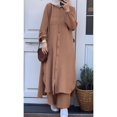 thumbnail image 1 of Ensemble Décontracté Deux Pièces pour Femmes Musulmanes, Pantalon à Boutons et Manches Longues, 1 of 7