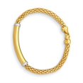 thumbnail image 3 of Auriga Fine Jewelry 14K Yellow Gold Two-tone Polished Popcorn Mesh Bar 7.5 inch Bracelet for Women, 3 of 6