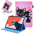 thumbnail image 1 of SaniMore Wallet Case for iPad 10th Generation 10.9" 2022, PU Leather Case Fashion Color Painting Auto Wake/Sleep Card Holder Kickatnd Anti-slip Strip Shockproof TPU Backplane Case, Black Cats, 1 of 4