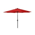 thumbnail image 3 of WestinTrends Cyrus 9 Ft Outdoor Patio Umbrella with Base Include, Solar Powered 32 LED Light Umbrella with Tilt and Crank, 20 inch Fillable Bronze Round Base, Red, 3 of 7