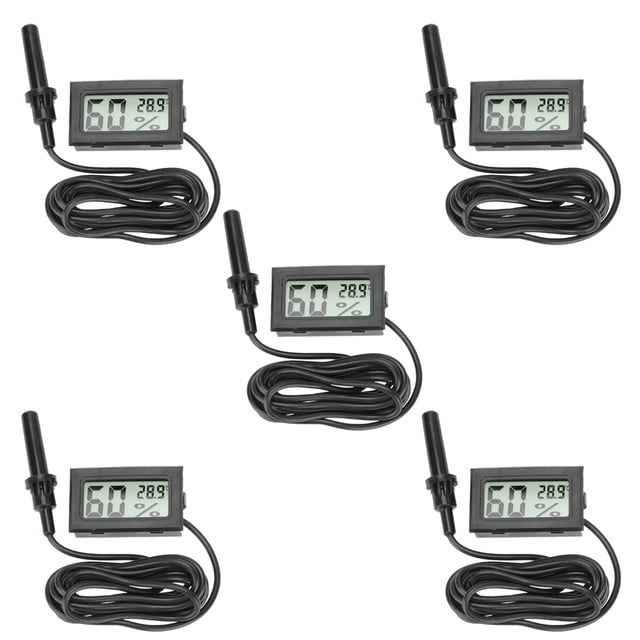 FUTUREORYY 5Pcs Hygrothermograph with Moisture Meter Function for Crawl Spaces 1.8X1In