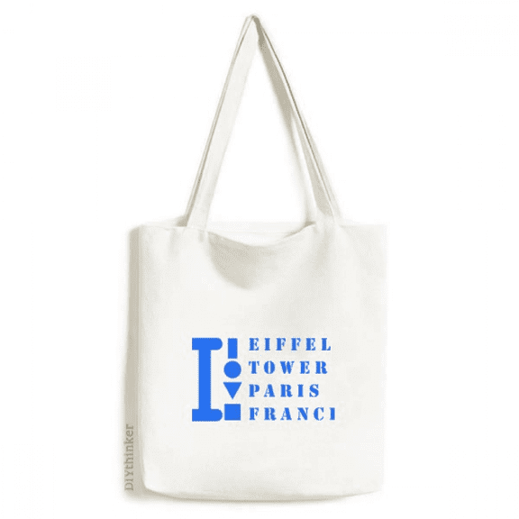 Eiffel Tower Paris France Tote Canvas Bag Shopping Satchel Casual Handbag