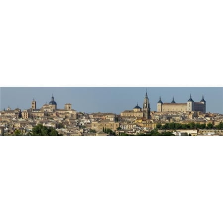 Panorama of The Town of Toledo - Toledo Castile-La Mancha Spain Poster Print by Charles Bowman, 34 x 7