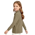 thumbnail image 5 of Girls Long Sleeve Pique Polo Shirt Kids Collared Golf Top Breathable Pique Knit 2026 Spring Fall School Uniform Blouse Khaki 2-3Y, 5 of 6