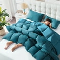 thumbnail image 2 of Yalamila Twin Size Comforter Set 2-Piece All-Season Down Alternative Reversible Comforter Set.Teal,200GSM Cooling Quilted Duvet Insert,95 GSM Soft Cover Bed in a Bag, 2 of 9