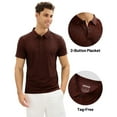 thumbnail image 3 of Mens Workout Shirts Stretch Fit Moisture Wicking Summer Gym Shirts Button Up Short Sleeve Muscle Running Athletic Tops, 3 of 5