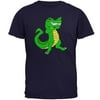 Mardi Gras Dabbing Alligator Mens T Shirt Navy LG