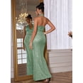thumbnail image 2 of Sage Green Sequin Halter Neck Bodycon Maxi Dress, 2 of 2