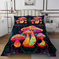 thumbnail image 1 of Erosebridal Boho Mushroom Coverlet Set Twin, Abstract Geometric Bedding Set, Hippie Damask 2 Pieces, 1 of 5