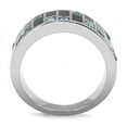 thumbnail image 3 of Silver Womens Ring Anillo Para Mujer 316L Stainless Steel Ring with Glass in Sea Blue Pesaro, 3 of 4