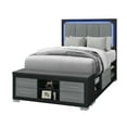 thumbnail image 3 of Emma Black-Gray Full Bed with LED and USB, 3 of 6