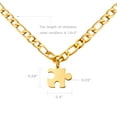 thumbnail image 6 of Anavia Tiny Puzzle Piece Couple Necklace - Anniversary Gift for Boyfriend - Best Friends BFF Gift - Stainless Steel Jewelry with Gift Box - [Gold, Figaro Chain for Men], 6 of 7