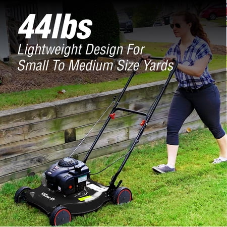 HYPER TOUGH 20″ 125CC GAS POWERED WALK-BEHIND PUSH LAWN MOWER WITH BRIGGS & STRATTON ENGINE, BLACK