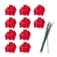 thumbnail image 1 of Artificial Plant Bouquet Hydrangea Heads Fake Decorations Rose 10 Branches Silk Cloth Unique Red Gorgeous Wedding Flower, 1 of 12