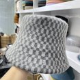 thumbnail image 4 of CoCopeaunts Bucket Hat for Women Chessboard Fisherman Hat Women's Warm Keeping Fashion Flat Top Small Brim Wool Bucket Cap, 4 of 8