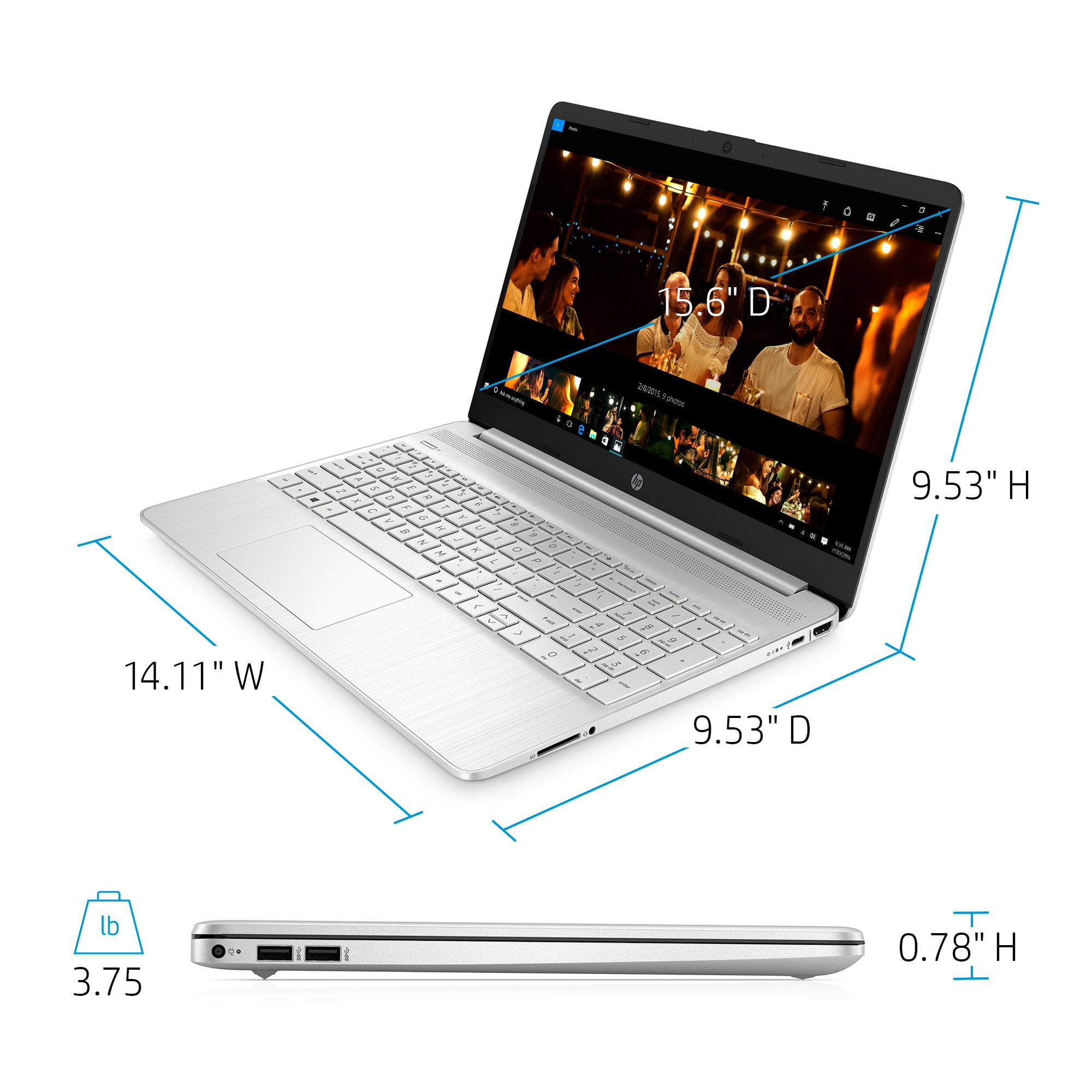 HP 15-ef1071wm 15.6" HD Athlon Silver 3050U 2.3GHz AMD Radeon Graphics 4GB RAM 128GB SSD Windows Silver