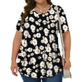 thumbnail image 3 of Fantaslook Womens Plus Size Tops Tunic Short Sleeve Shirts Floral Blouses Loose Summer Tops, 3 of 10