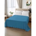 thumbnail image 2 of Blue Flat Sheets Only California King Size, Soft Breathable Bed Top Sheets for Mattress, Modern Pure Wave Ride Luxury Bedding Flat Sheets for Home Hotel Bedroom Bed Protection, 2 of 9