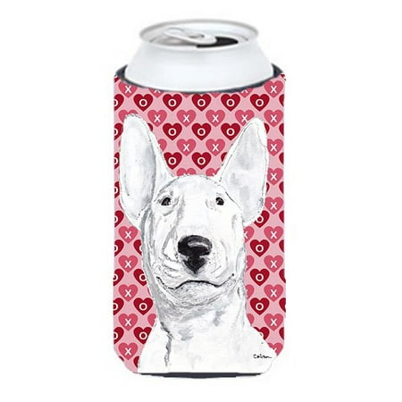 

Bull Terrier Valentines Love Tall Boy bottle sleeve Hugger 22 to 24 oz.