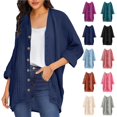 thumbnail image 3 of Gmluru Cardigan Sweaters For Women Lightweight Long Sleeved Loose And Casual Solid Color Button Shirt Tops Navy Outfits Fashion Clothes 2025 M, 3 of 6